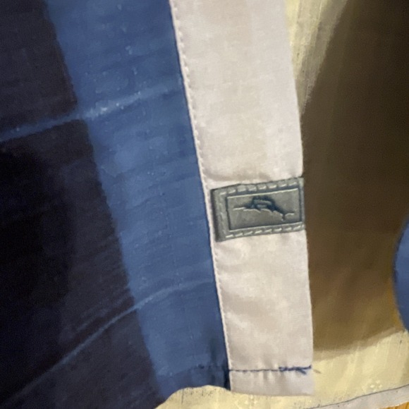 Tommy Bahama Men's Silk Button-Down Shirt XXL Blue Plaid Short Sleeve - Picture 7 of 9